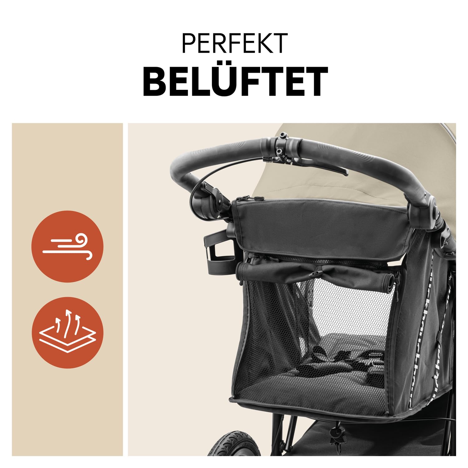 Hauck Runner 3 Olive Dreirad Kinderwagen Buggy mit XL Lufträder Federung Handbremse XL Sonnenverdeck ab Geburt bis 22 kg