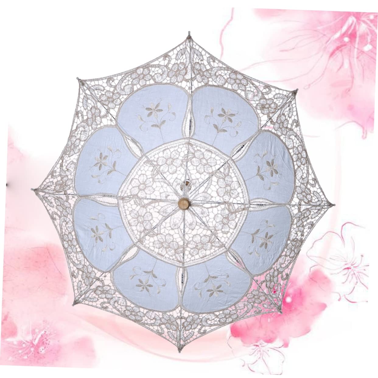 Lot De 3 Parapluies De Mariage Élégants en Dentelle pour Photos De Mariage Thé Taille S