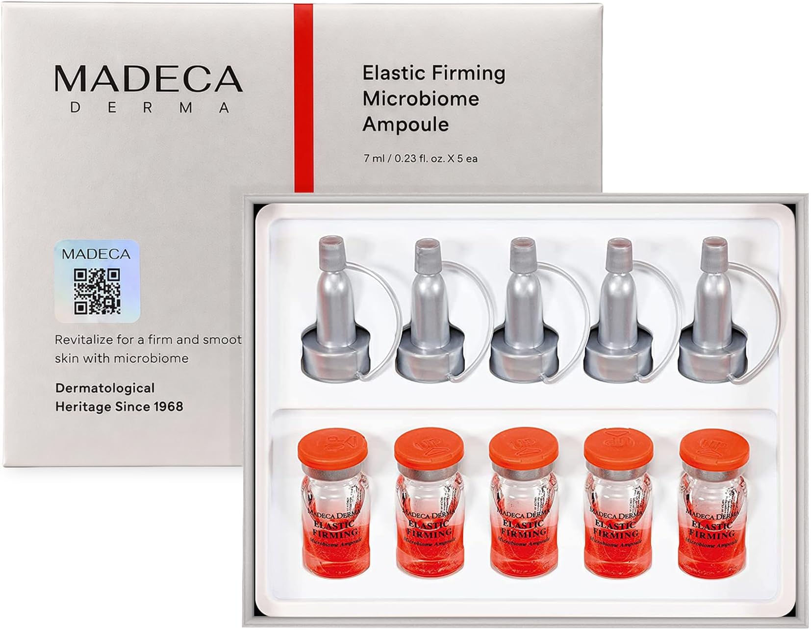DERMA Microbiome Ampoule Elastic Firming 5 Packs (0.23 fl oz x 5) | Firming Korean Skincare, Hyaluronic Acid, Collagen & Peptides, Firmness & Elasticity, Fine Line Care & Radiance