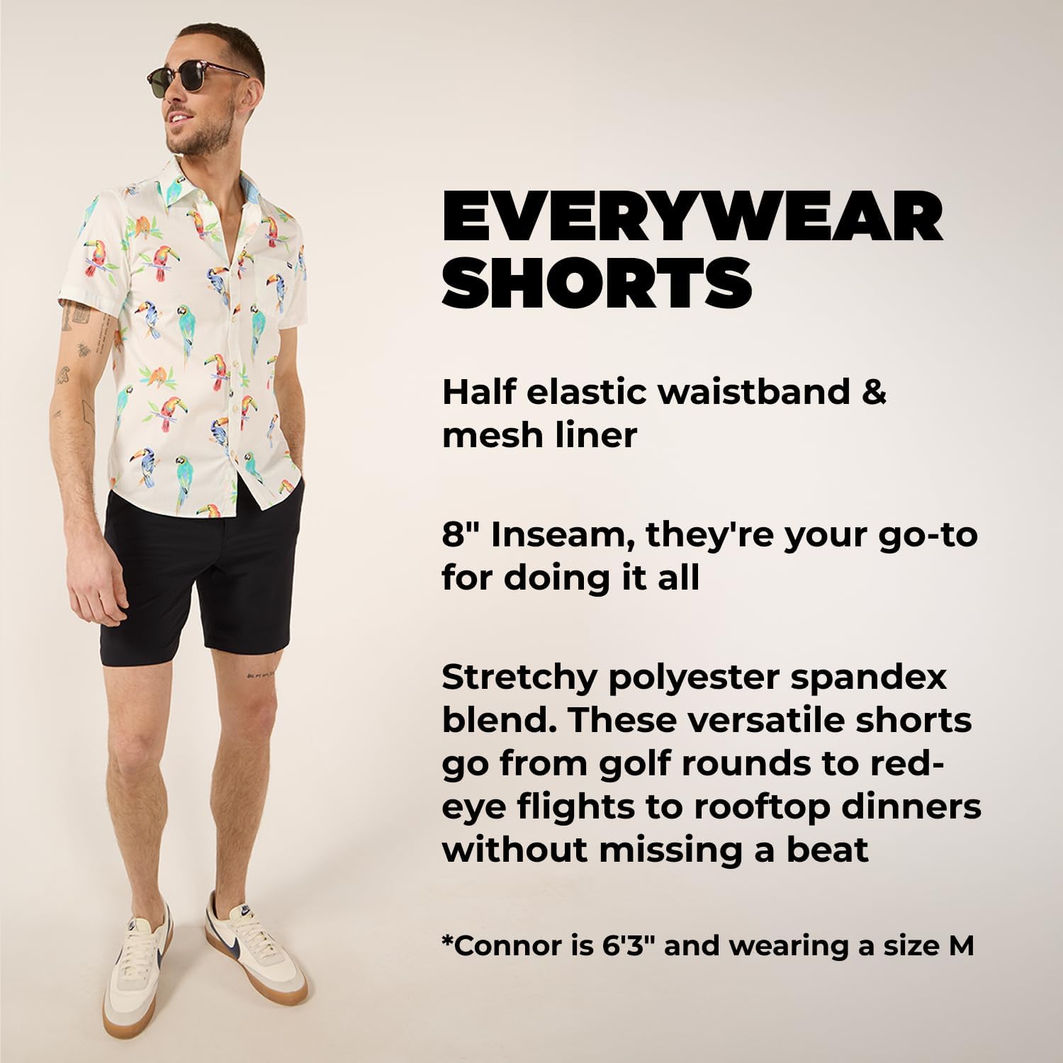 Chubbies Everywear Men’s Shorts – Mens Shorts Casual 8in Inseam, Elastic Waist, Water-Resistant, Zipper Pocket