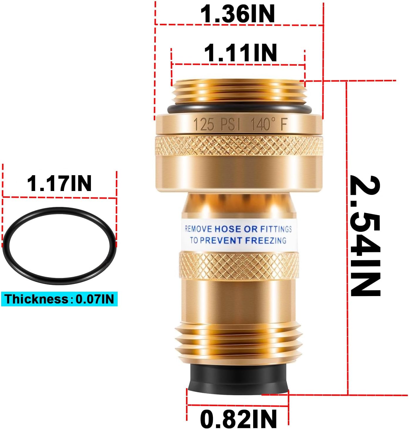 50HA-BR 真鍮製真空ブレーカー交換用 ウッドフォードモデル22、27、30、67、アンチサイフォンダブルチェック逆流防止装置、