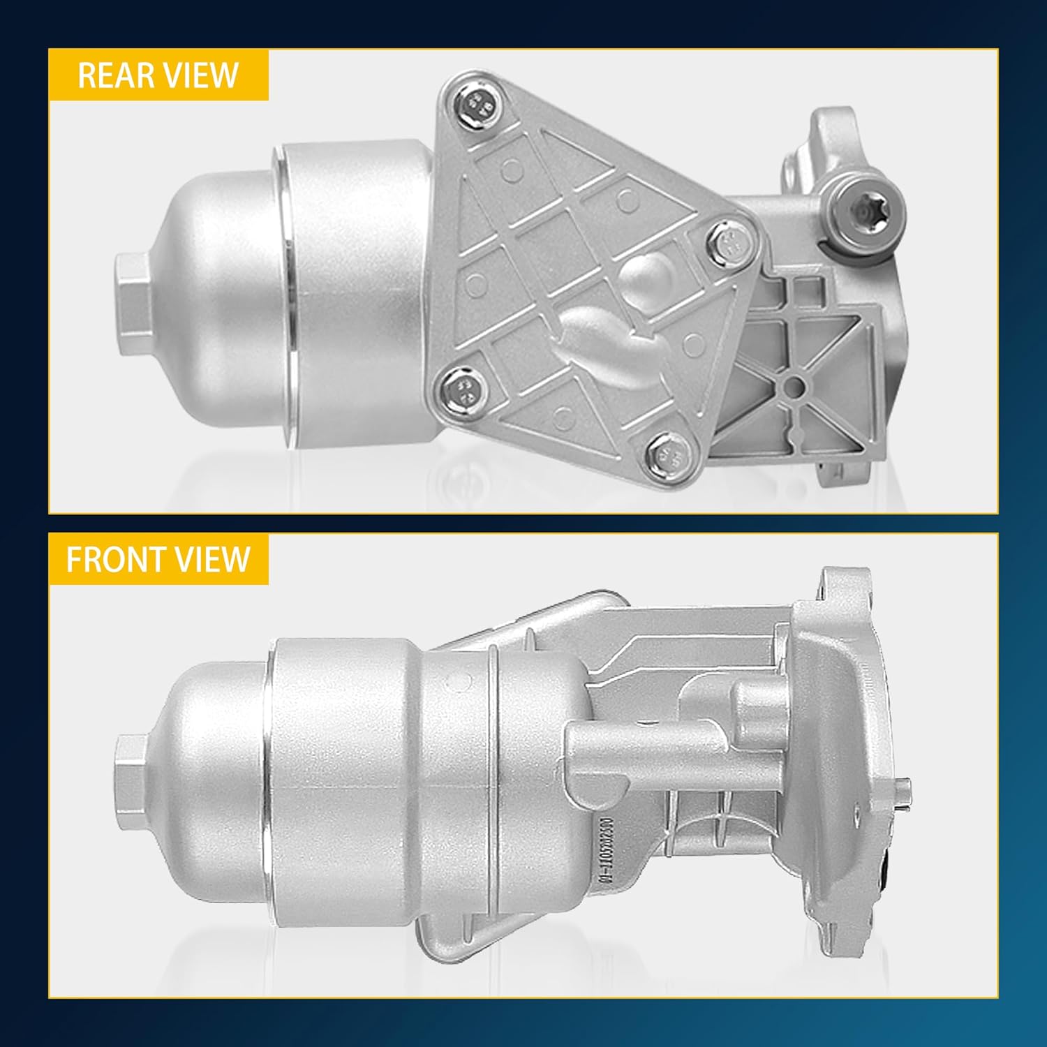 26300-3CAB1 Upgraded Aluminum Oil Filter Complete Assembly Fit for Kia Cadenza 2014-2016 Sedona 2015-2018 Sorento 2012-2018; for Hyundai Santa Fe 2013-2019 Azera 2012-2017 3.3L # 26300-3CAB0