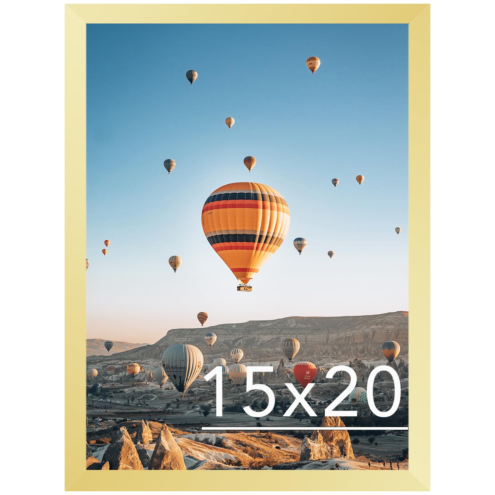 JCJMY 15x20 Picture Frame Gold for Poster Photo Picture, Horizontal and Vertical Formats for Wall Hanging, 15 x 20 inch Wall Gallery Poster Frame for 15 by 20 Photos Posters, Gold