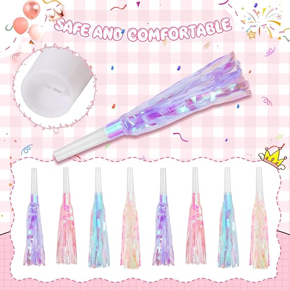 24Pcs Party Blowers for Kids Birthday Favor, Mermaid