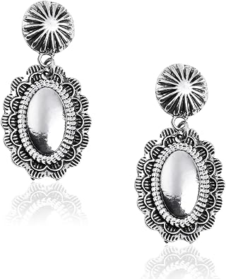 Rustic Coutures Western Earrings for Women Cowgirl Country Concho Dangling Western Statement Jewelry