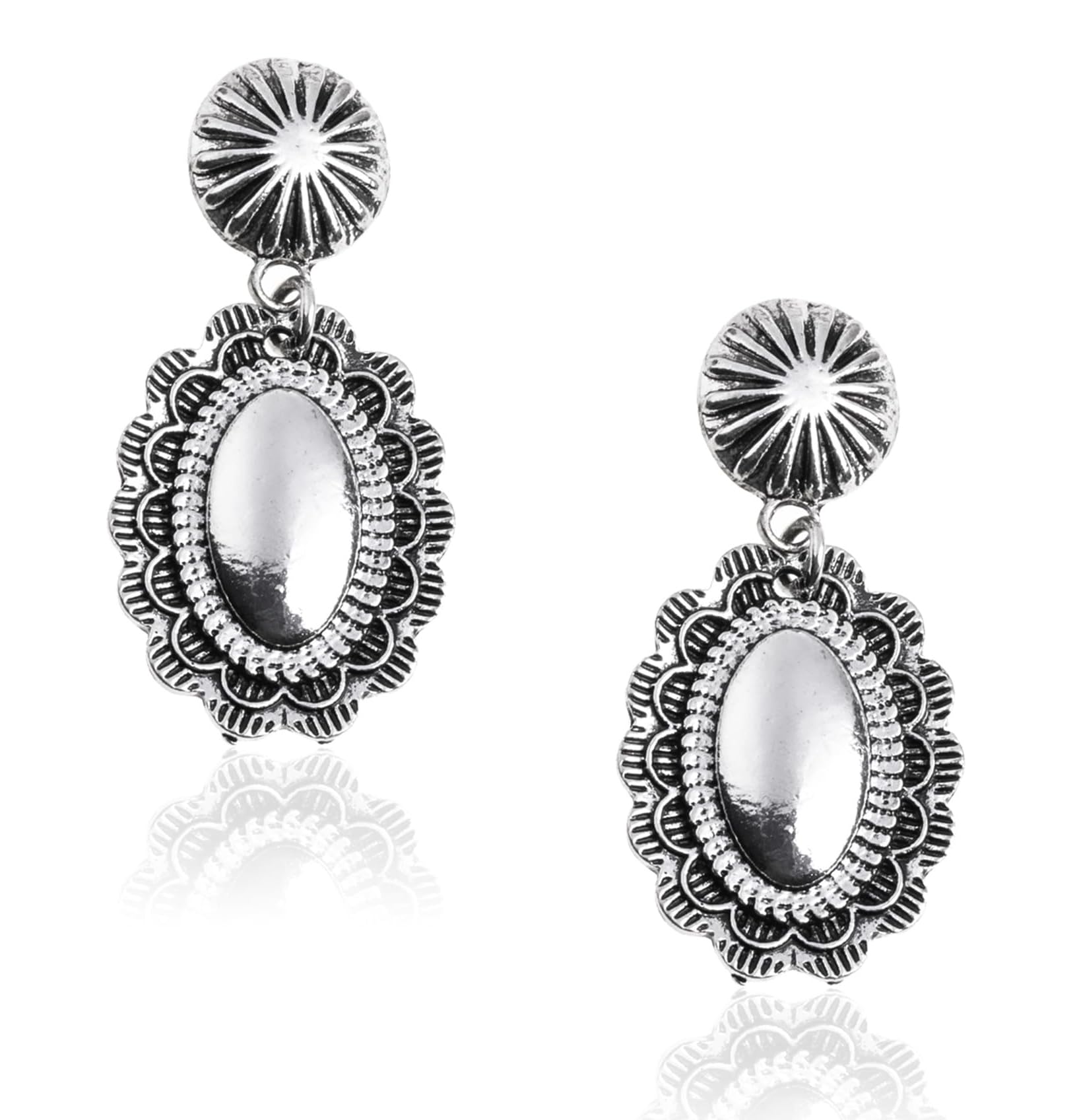 Rustic Couture's Western Earrings for Women Cowgirl Country Concho Dangling Western Statement Jewelry