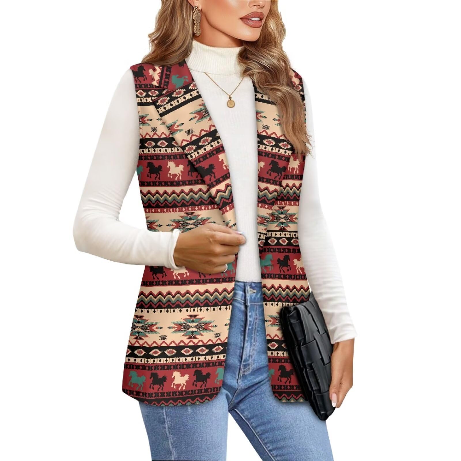 Womens Casual Suit Vest Loose Fit One Button Waistcoat Sleeveless Blazer Jackets Dressy Blazers Vest Tops