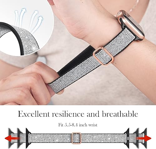 Miniatura 4 de LETOID Correas elásticas diseñadas para Apple Watch Band de 1.496 pulgadas, 1.575 pulgadas, 1.614 pulgadas, 1.654 pulgadas, 1.732 pulgadas, 1.772