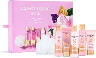 SANCTUARY Spa Lily & Rose Perfect Pamper Parcel – Luxury Bath & Body Gift Set for Women with Shower Gel, Body Lotion & More – Relaxing Spa Gift for Her, Ideal for Birthday, Christmas & Self Care
