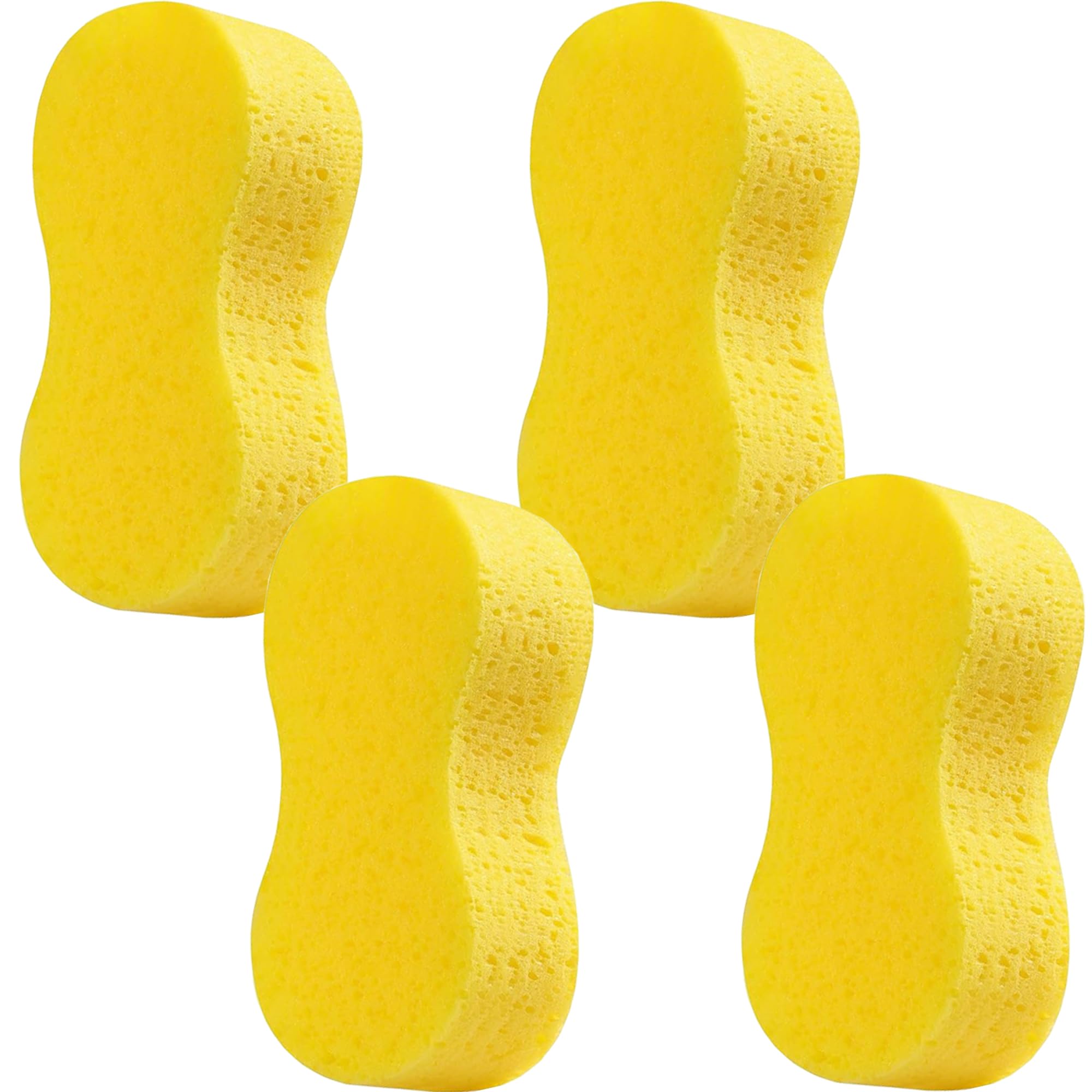 BELLOX Sponges for Car and Bike Cleaning | Super Absorbent Yellow Car Wash Sponges | Multipurpose Cleaning Sponge for Kitchen, Bathroom, Home Cleaning, Walls, Windows and Other Surfaces (4)