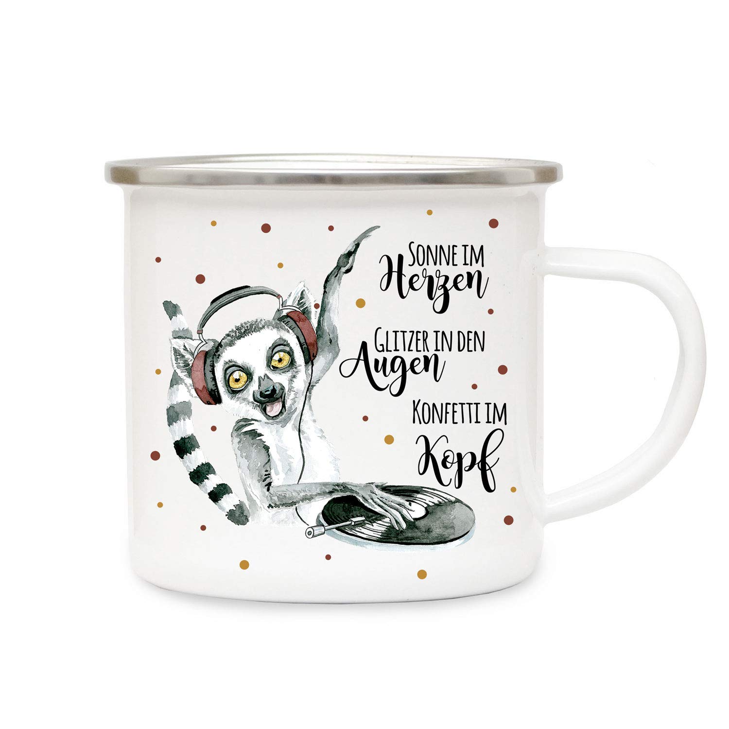 Individuelle Emaille-Tasse Zur Einschulung – Mit Fuchs-Motiv, Spruch & Wunschname, ø 8,5 Cm