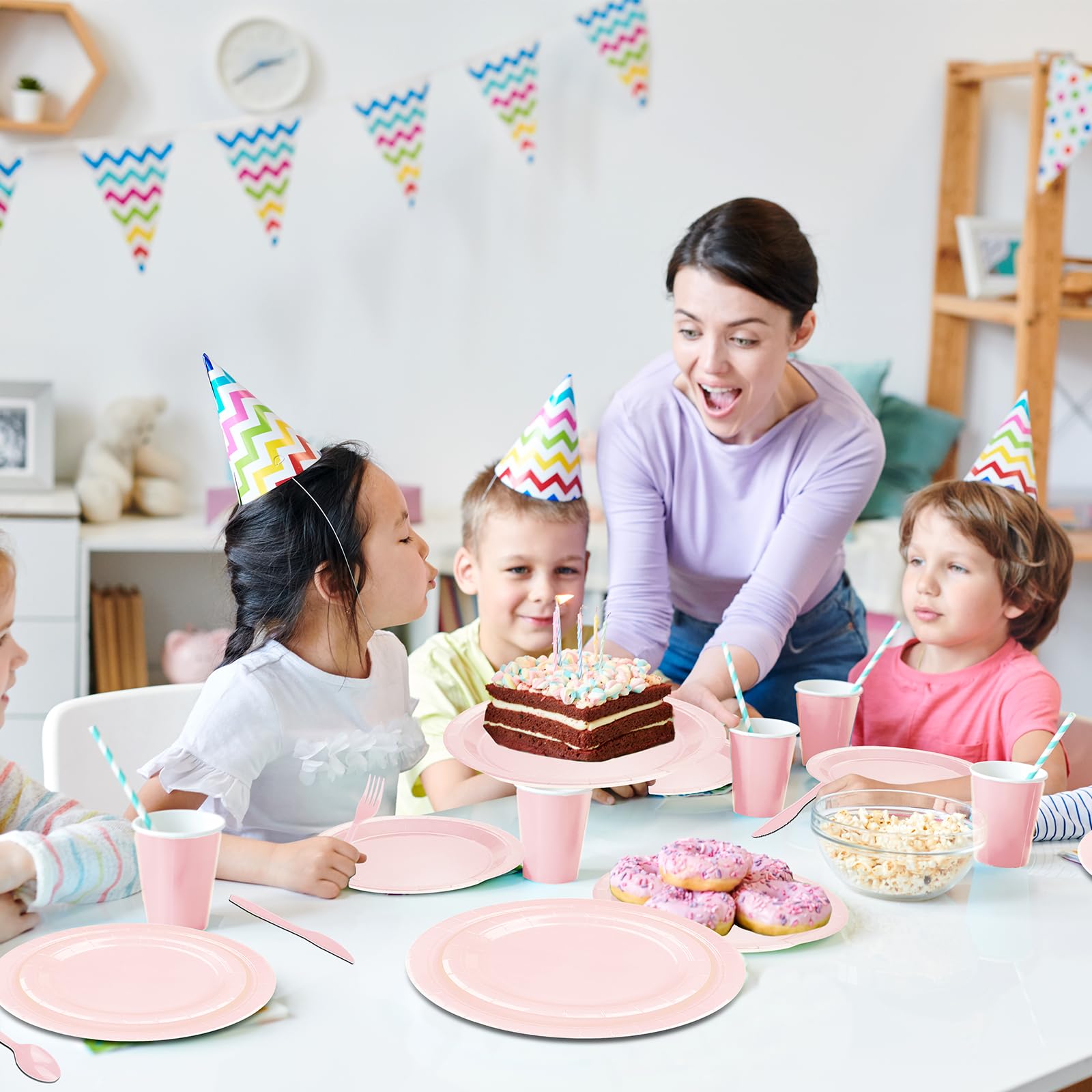 Pink Party Supplies Set - 228 Piece for 30 Guests -4 Pink Party Supplies Set - 228 Piece for 30 Guests -4
