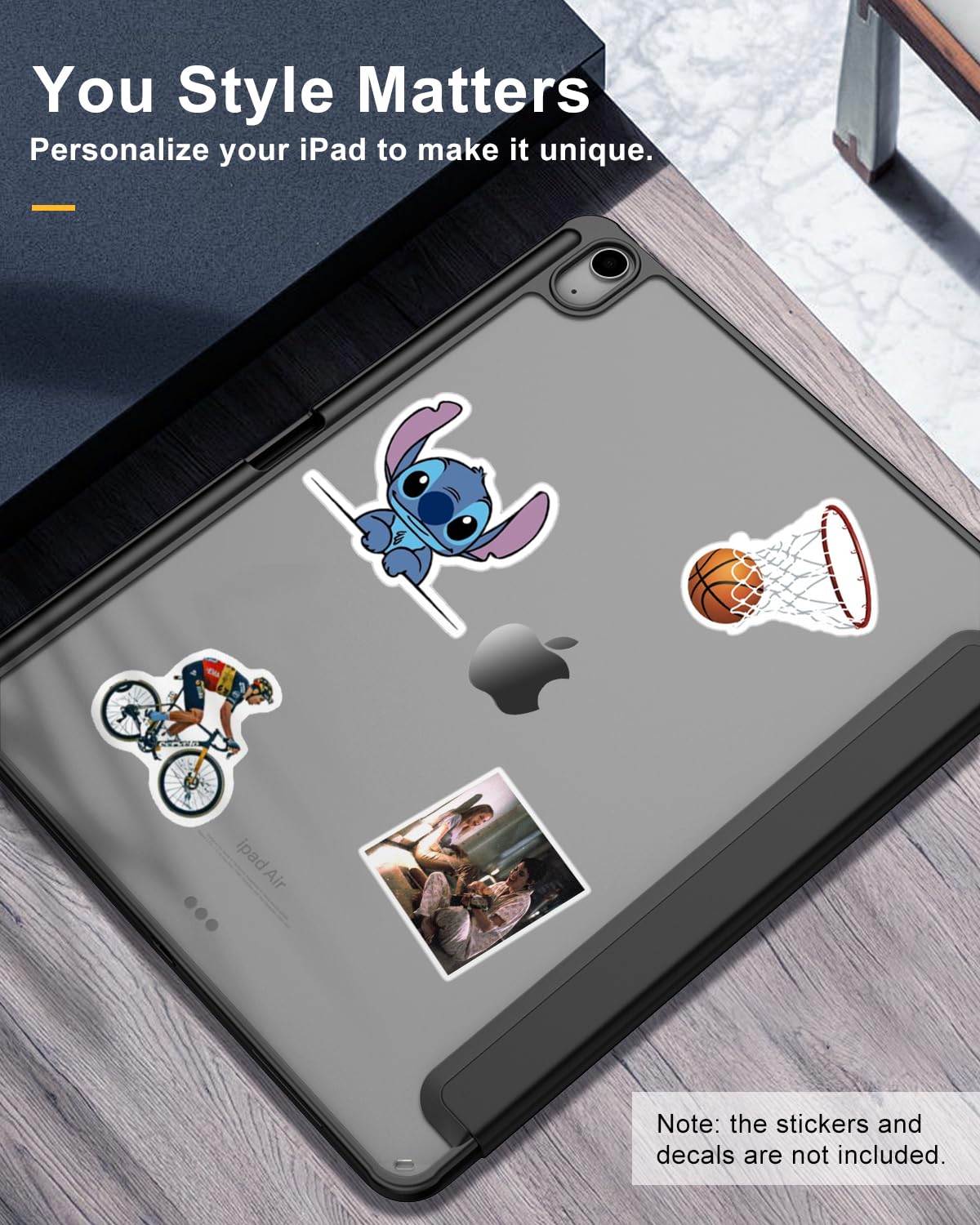 TiMOVO Custodia per Nuovo iPad Air 13 Pollici (M3/M2-2025/2024) con Portapenne, Cover Protettiva per iPad Air 13 con Supporto Pieghevole & Retro Trasparente, Auto Sveglia/Sonno, Nero