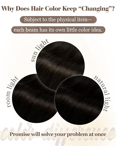 Miniatura 4 de Hetto Extensiones de cabello humano de cola de caballo color marrón #2, extensiones de cabello humano de cola de caballo de color marrón oscuro,