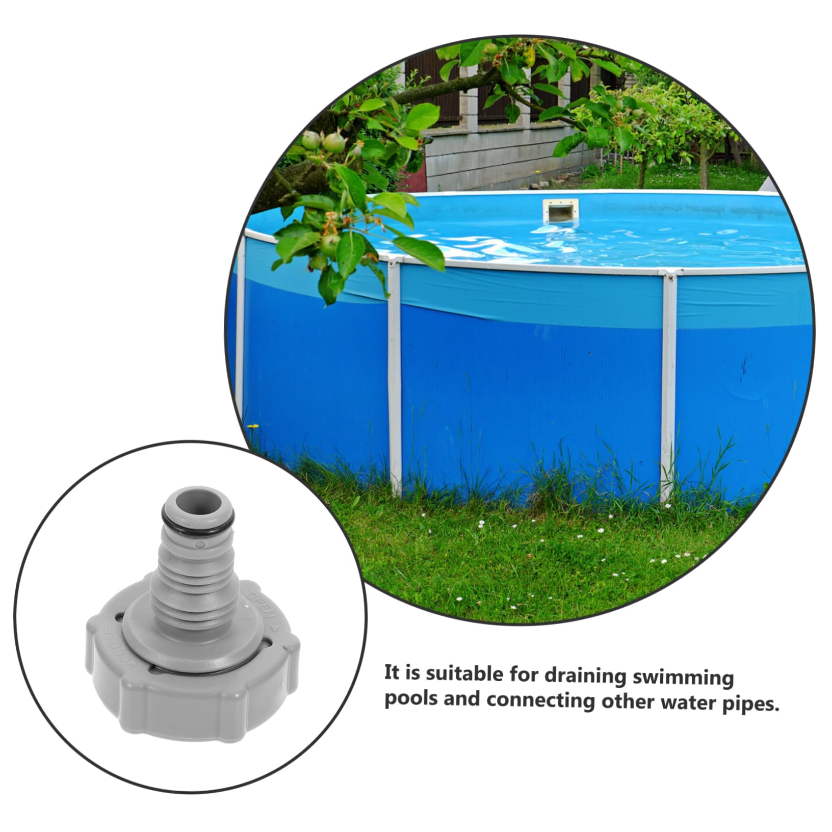 Toyvian 5 Series Adaptador De Manguera De Drenaje para Piscina Conector Compatible con Mangueras para Vaciar Instalación 2 Piezas X 5