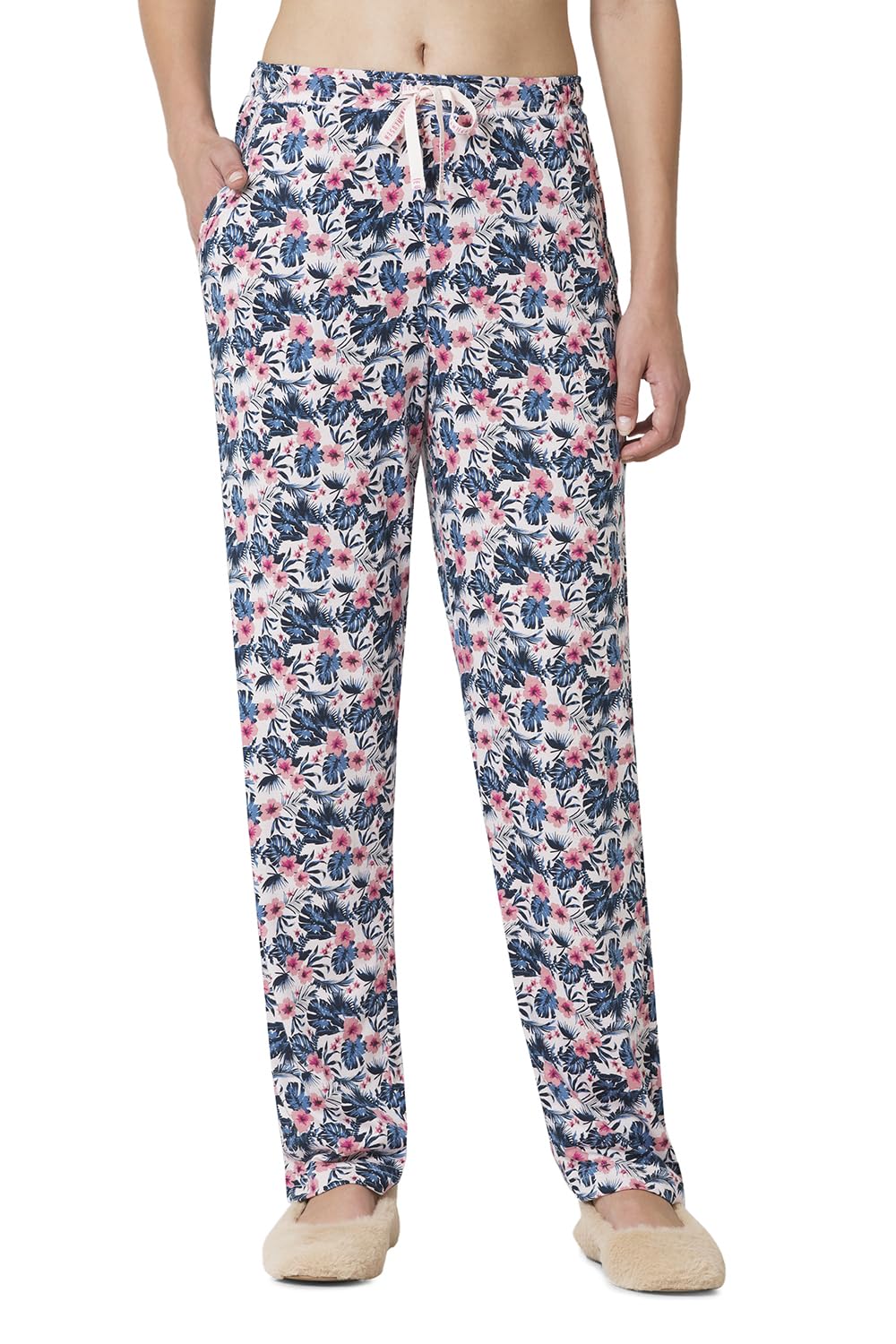 van heusen Women Casual Style Lounge Pants - Modal Cotton - Allover Print, Functional Pocket, Ultra Soft, Drawstring Waist_55307_Tropical Pink, Small-picture-35
