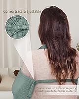 Vista 5 de Blissful Diary Cobertor de Muselina para Lactancia, Cobertor Transpirable para Amamantar con Escote en Arco para Mujeres, Delantal de Lactancia