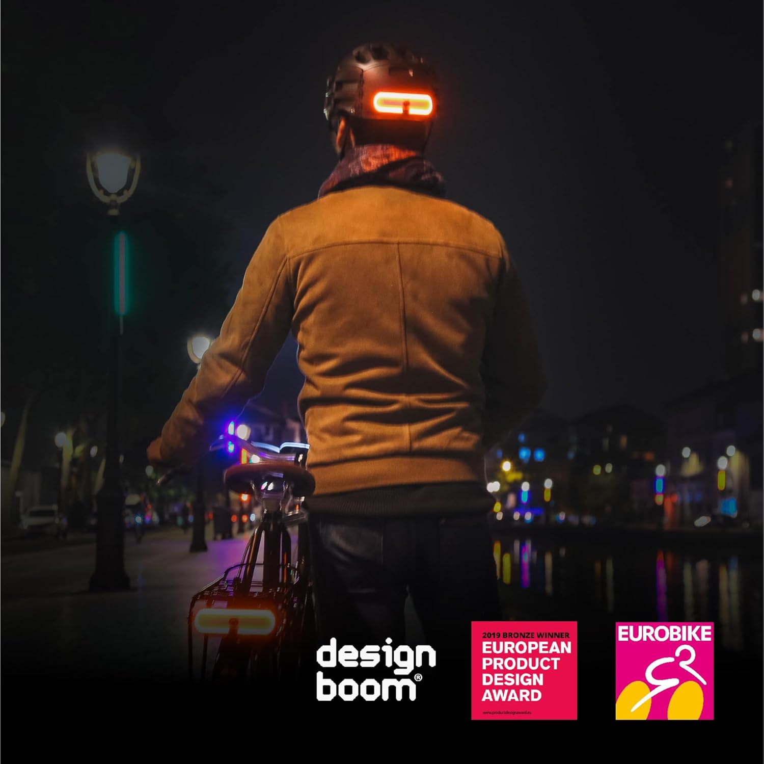 Overade Innovation - Turn Light For Bike And Scooter Helmet, Red With Right-Left Turn Signal, Oximote Remote Control Included, Optional Brake Light Function