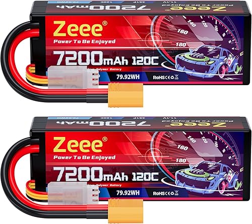 Zeee 3S Lipo Battery 7200mAh 11.1V 120C Estuche rígido Batería RC con conector XT90 para vehículos a escala 18 110 RC tanque de coche Truggy Buggy