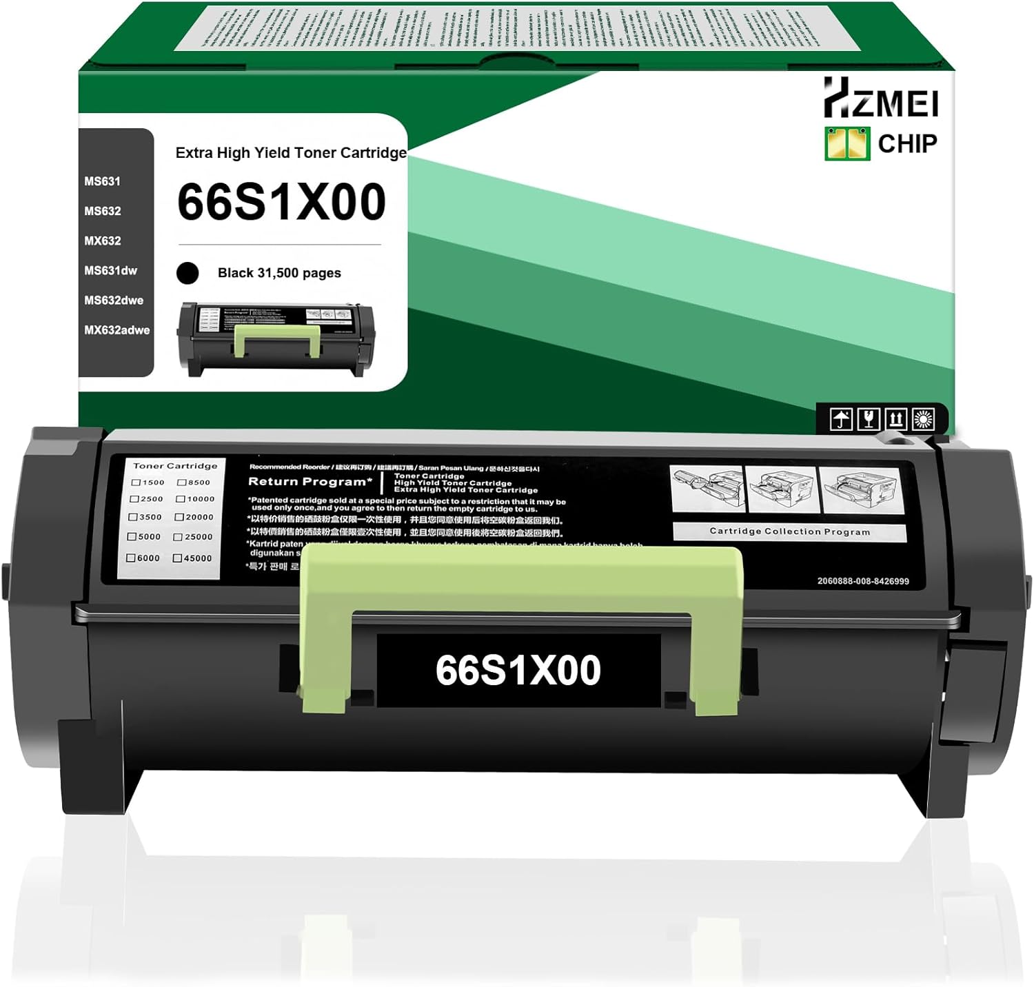 Extra High Yield 66S1X00 Toner Cartridge Replacement for Lexmark MS631dw MS632dwe MX632adwe Printers Compatible with 66S1X00 Black Toner Cartridge 31,500 Pages