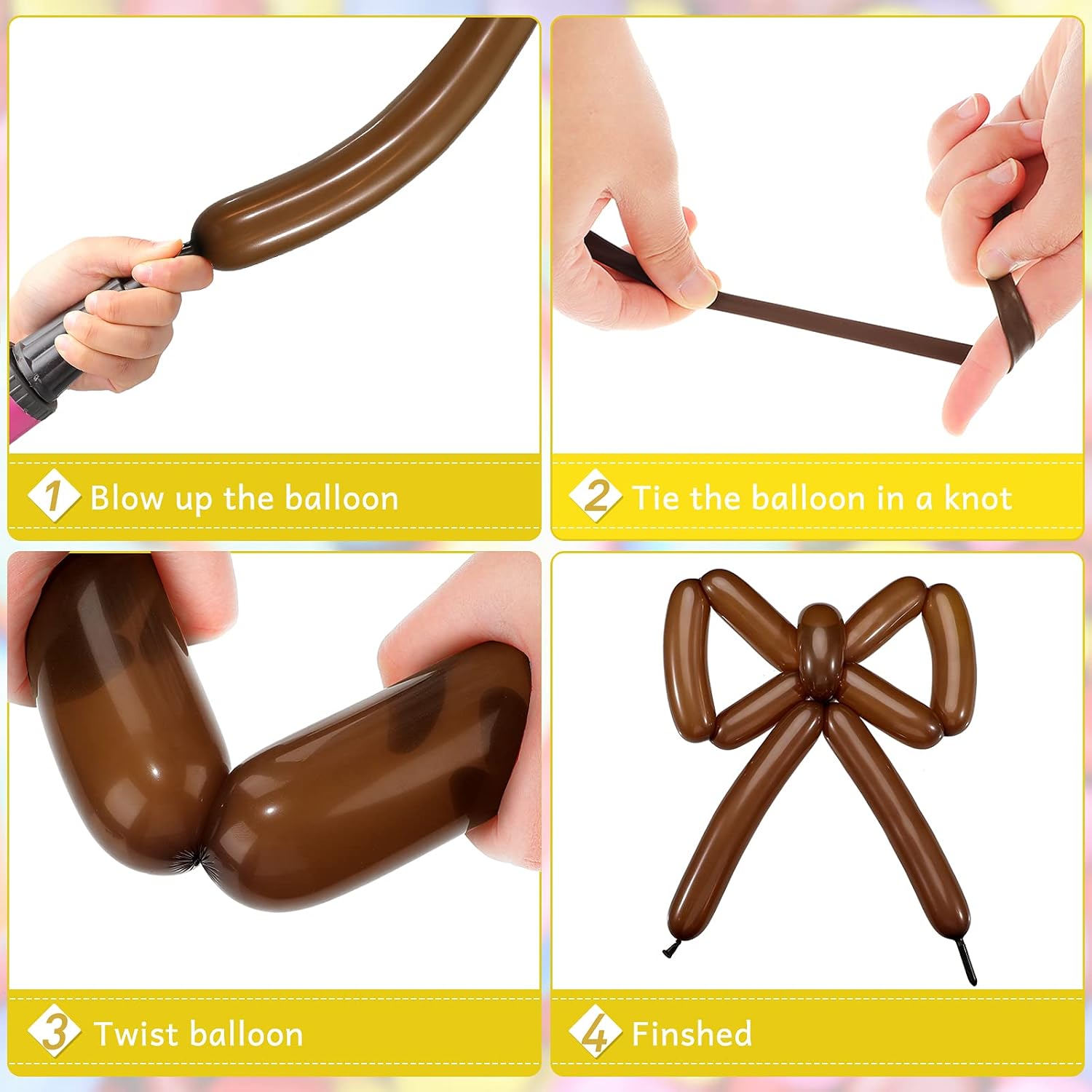Skylety 100 Pcs 260q Twisting Balloons Long Balloons DIY Latex Modelling for Adults Birthday Wedding Engagement Anniversary Festival Party Decoration(Coffee)