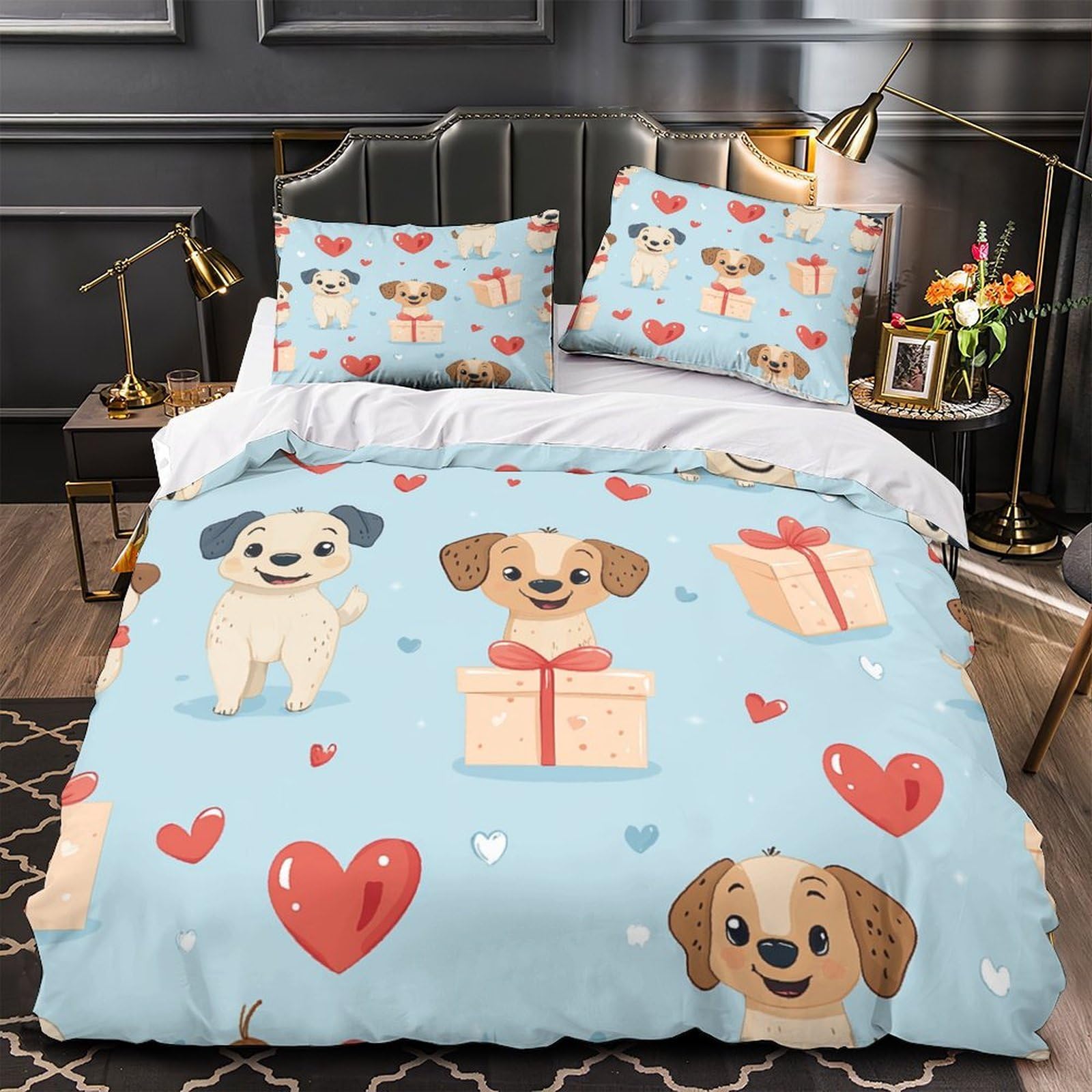 Housse de couette chiot 3D zippée : finie la corvée de lit froissé