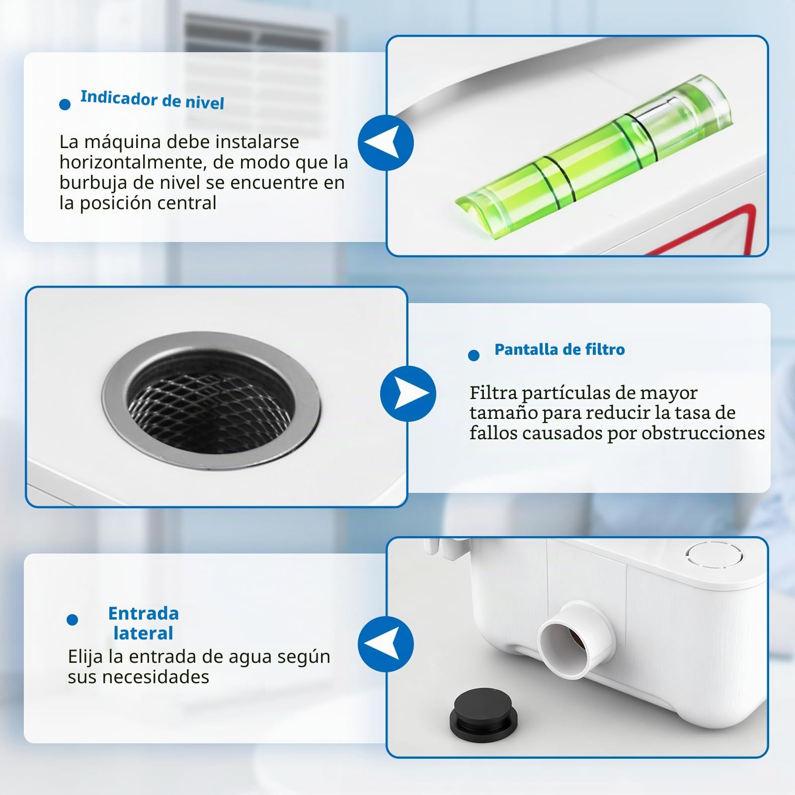 BAOSHISHAN Bomba de drenaje de aire acondicionado Bomba de drenaje de condensados 360L/h para máquinas de armarios Menos de 30 kilovatios/Heladoras/Deshumidificadores/Refrigeradores