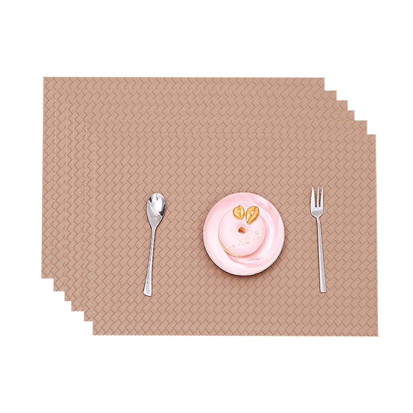 Sets de table en cuir rose x6 lavables et imperméables pour table de cuisine