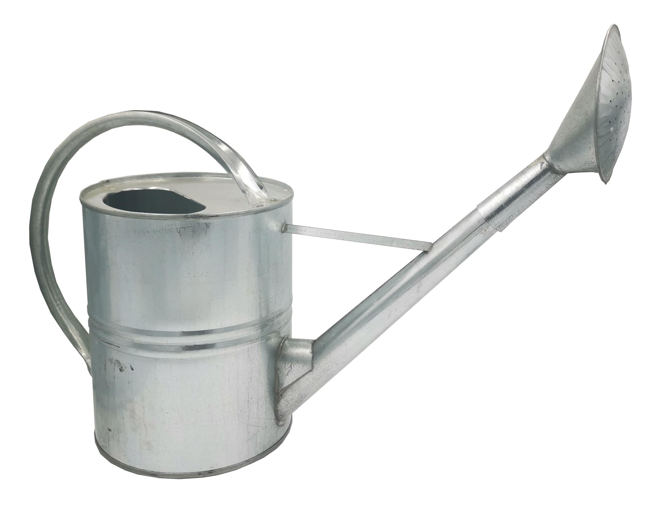 Gießkanne Metall 10L verzinkt – Robuste Zinkgießkanne & Blechgießkanne im Nostalgie Design – Mit feiner Messing Brause für Garten & Gewächshaus – Langlebige Gartenkanne, Rostfrei Garten