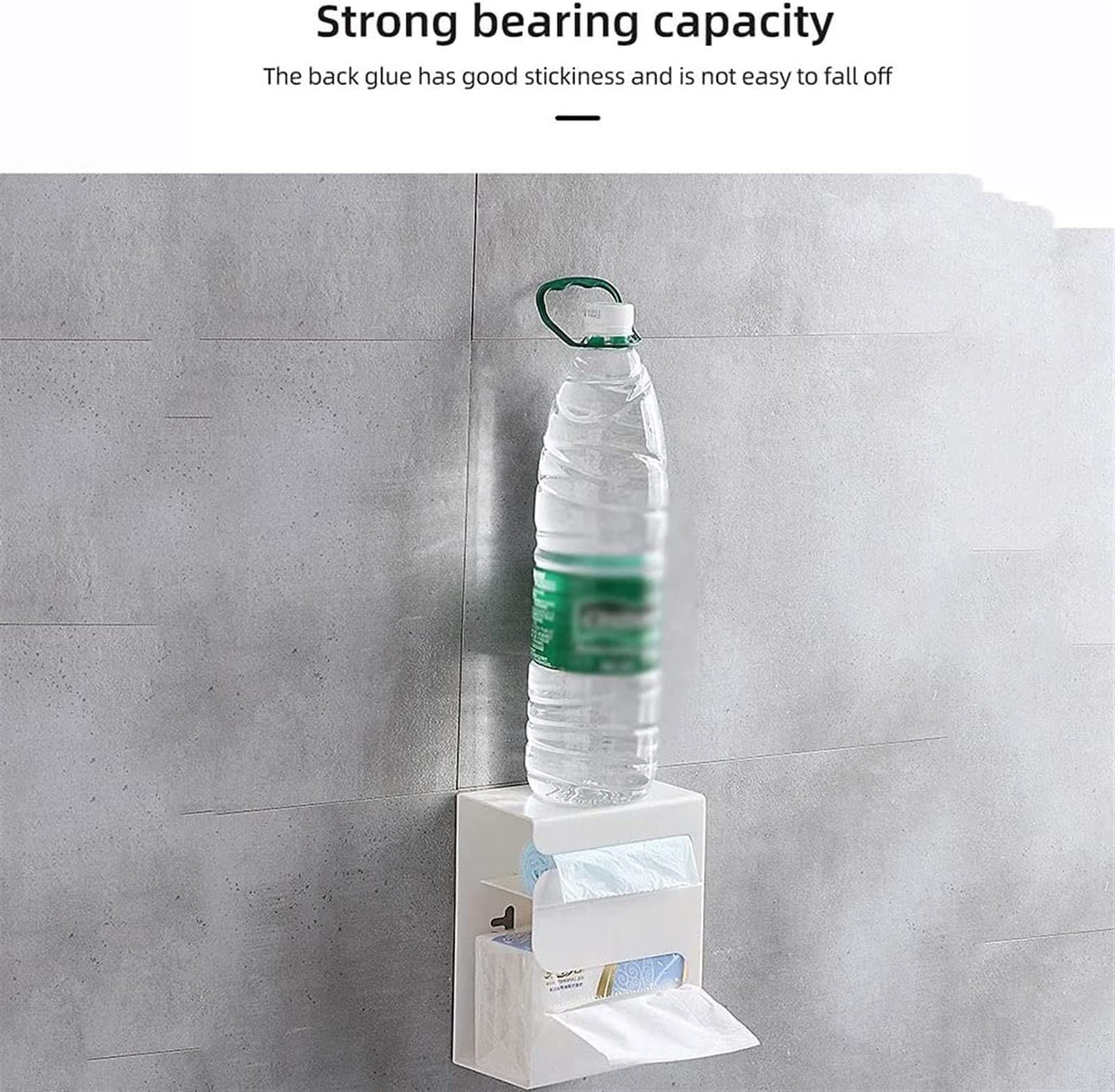 Portarrollos de papel higiénico Portarrollos de papel higiénico for baño, caja de pañuelos multifunción montada en la pared, sin perforaciones, soporte for papel higiénico, accesorios de baño, estante