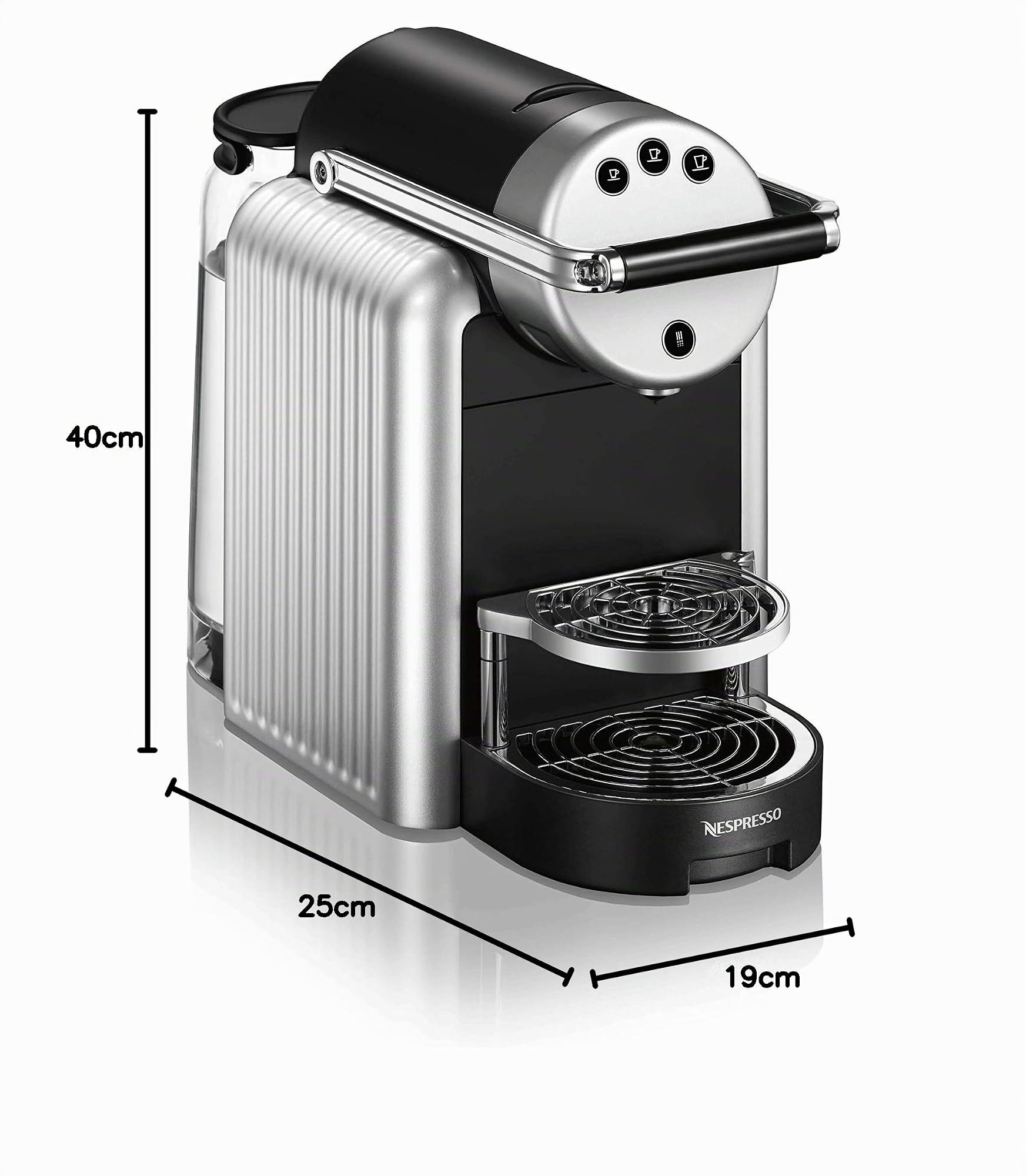 Macchina da caffè automatica Nespresso Professional Zenius con Aeroccino4 (montalatte) e 100 capsule di caffè, ideale per piccoli uffici – Argento