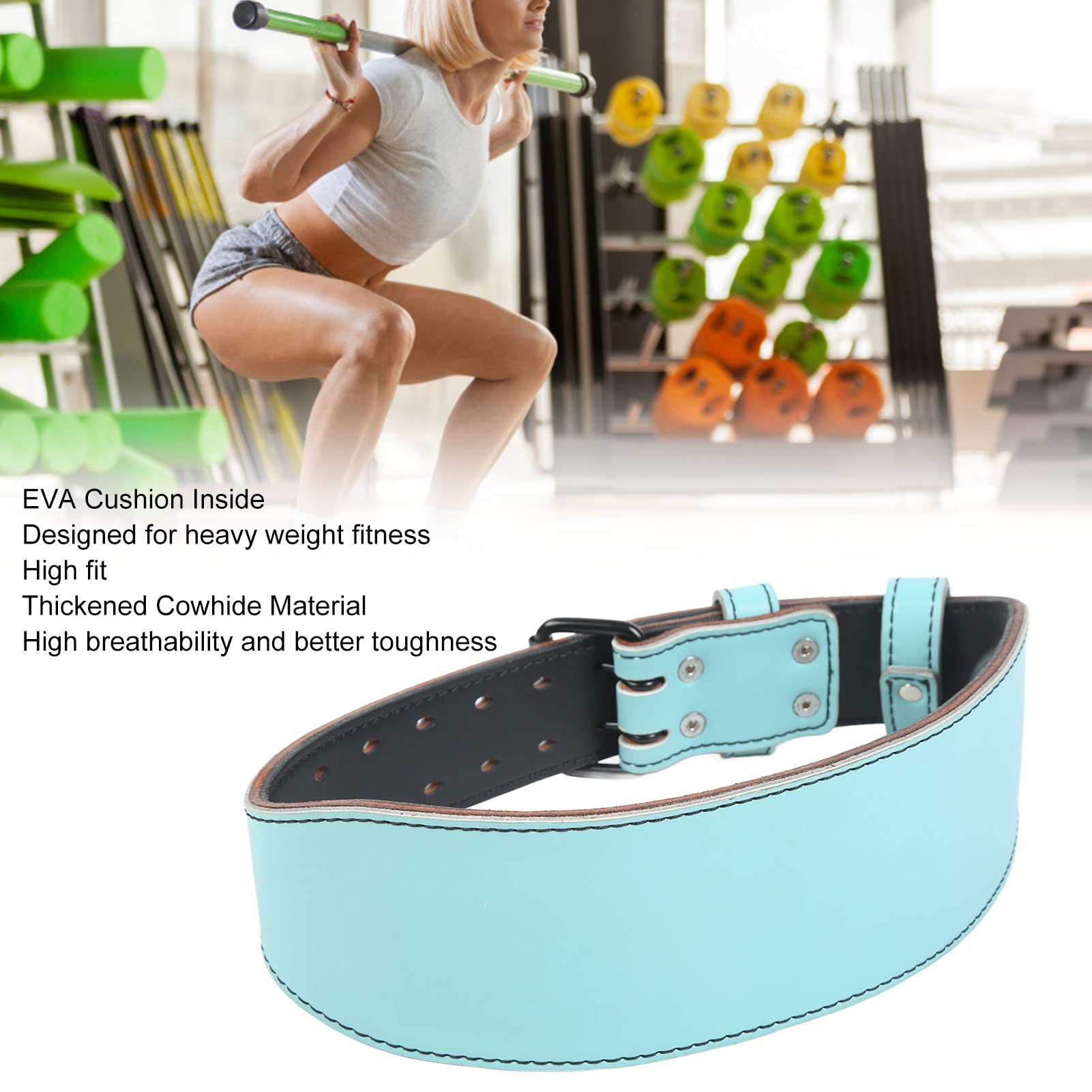 Cintura per sollevamento pesi per uomo donna, ampia cintura regolabile per powerlifting, cintura per bodybuilding in vera pelle bovina con cuscino in EVA, massimo supporto in vita