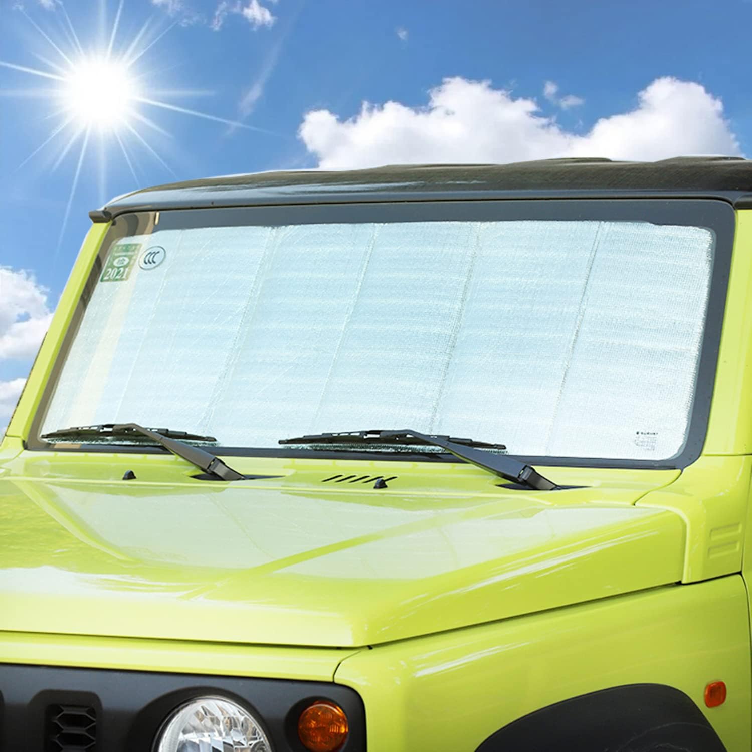 YOCTM Thicken Windshield Sunshade for Suzuki Jimny JB64 JB74W 2019 2020 2021 2022 2023 UV Reflecting Foldable Front Windshield Sun Shade