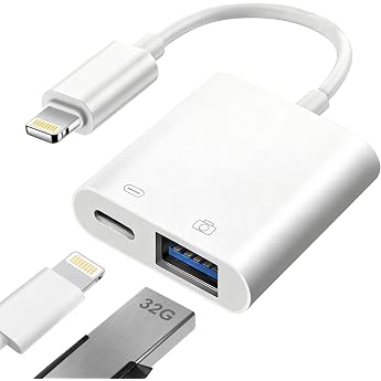 Lightning to USB Adapter [Apple MFi Certified] Lightning to USB Camera Adapter with Charging Interfaces for iPad/Flash Drive/Card Reader/Mouse/Keyboard/MIDI/Game Controller OTG Cable iPhone & iPad
