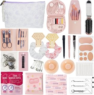 Bridal Wedding Emergency Kit - Women's Wedding Day Emergency Kit 30+ Essential Items for Bride Daily Use with Makeup Bag