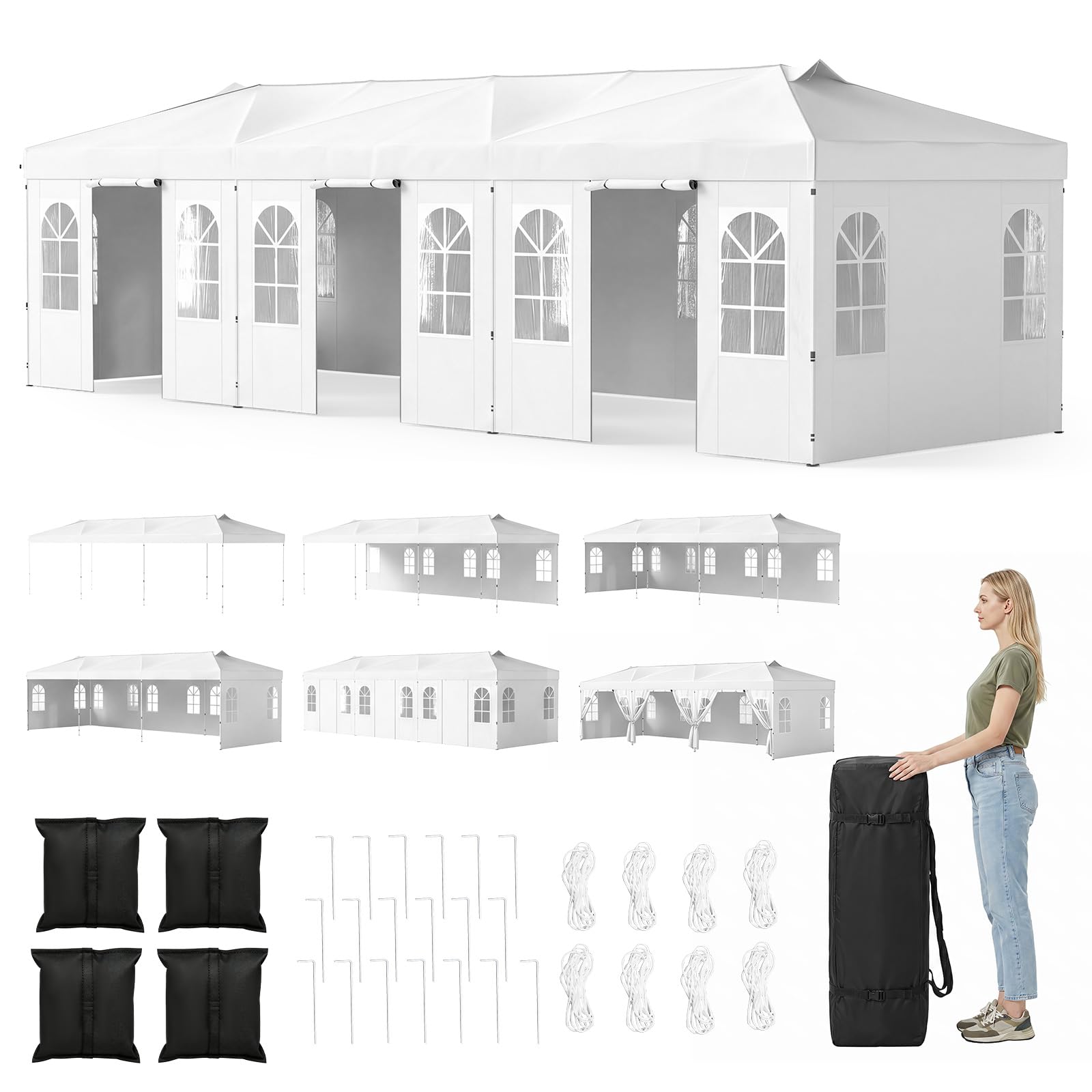 Tangkula 10x30 FT Pop Up Canopy with Center Lock