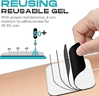 Vista 3 de 22 PCS 2X 2” Tens Unit Electrode Pads Compatible with Auvon Tens 7000 Muscle Stimulator Machine,Tens Unit Replacement Pads Reuse More Than 35-50