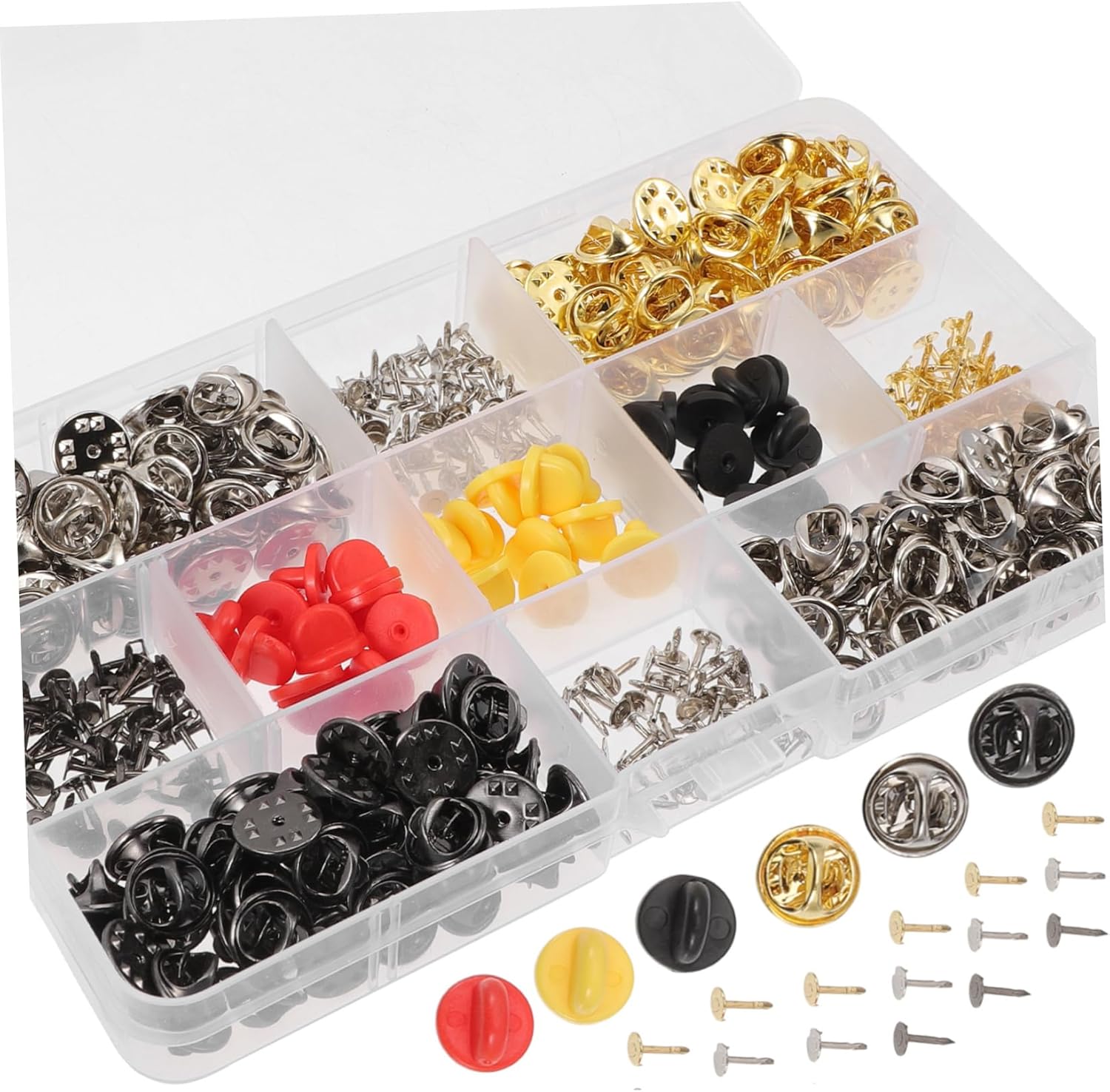430Pcs Metal Pin Backs Clutch for Jewelry Making Replaceable Tie Tack Supplies Convenient Wear-Resistant Brooch Findings for Crafts and Daily Use