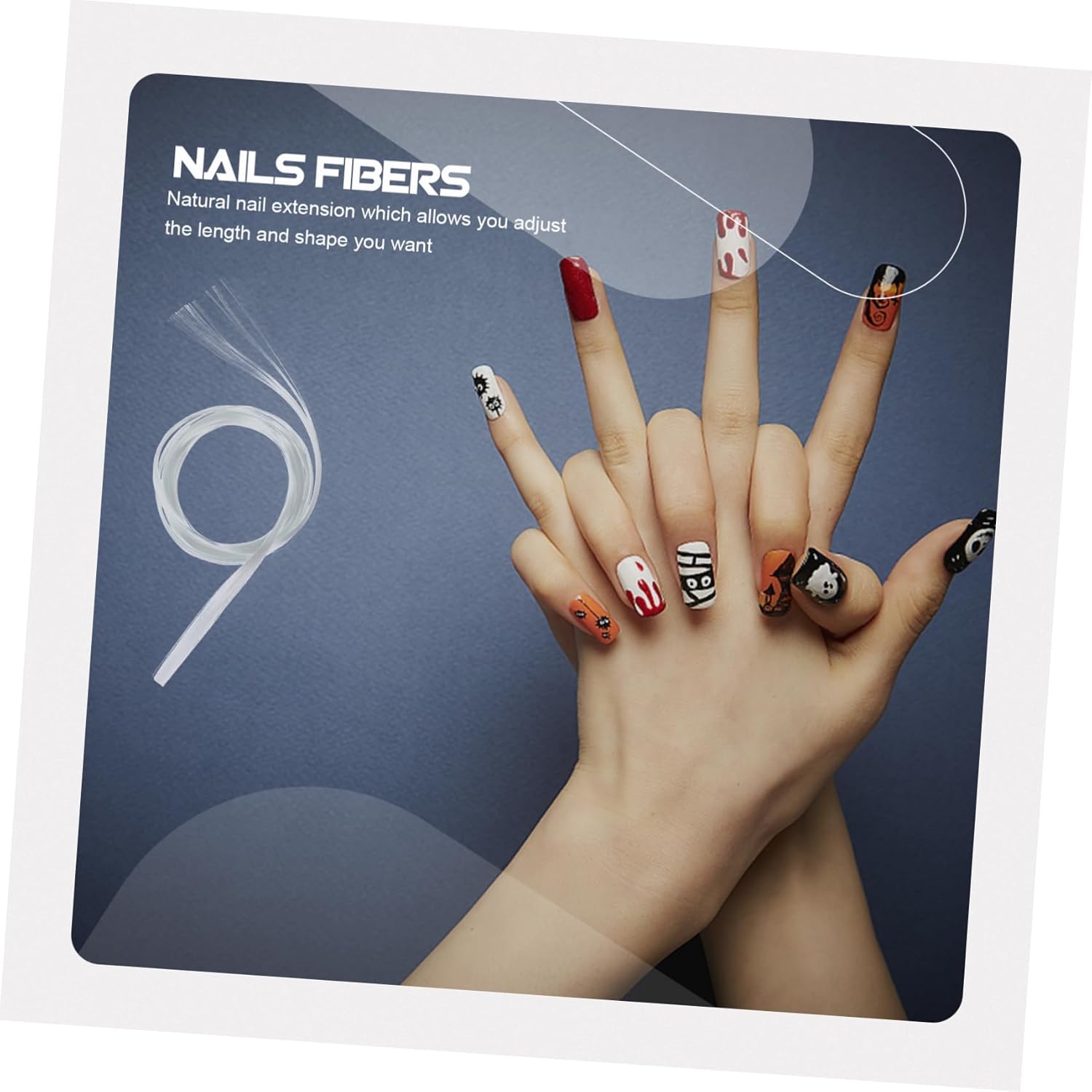 White Nail Extension Fiber 1 Bag Adjustable Shape Length