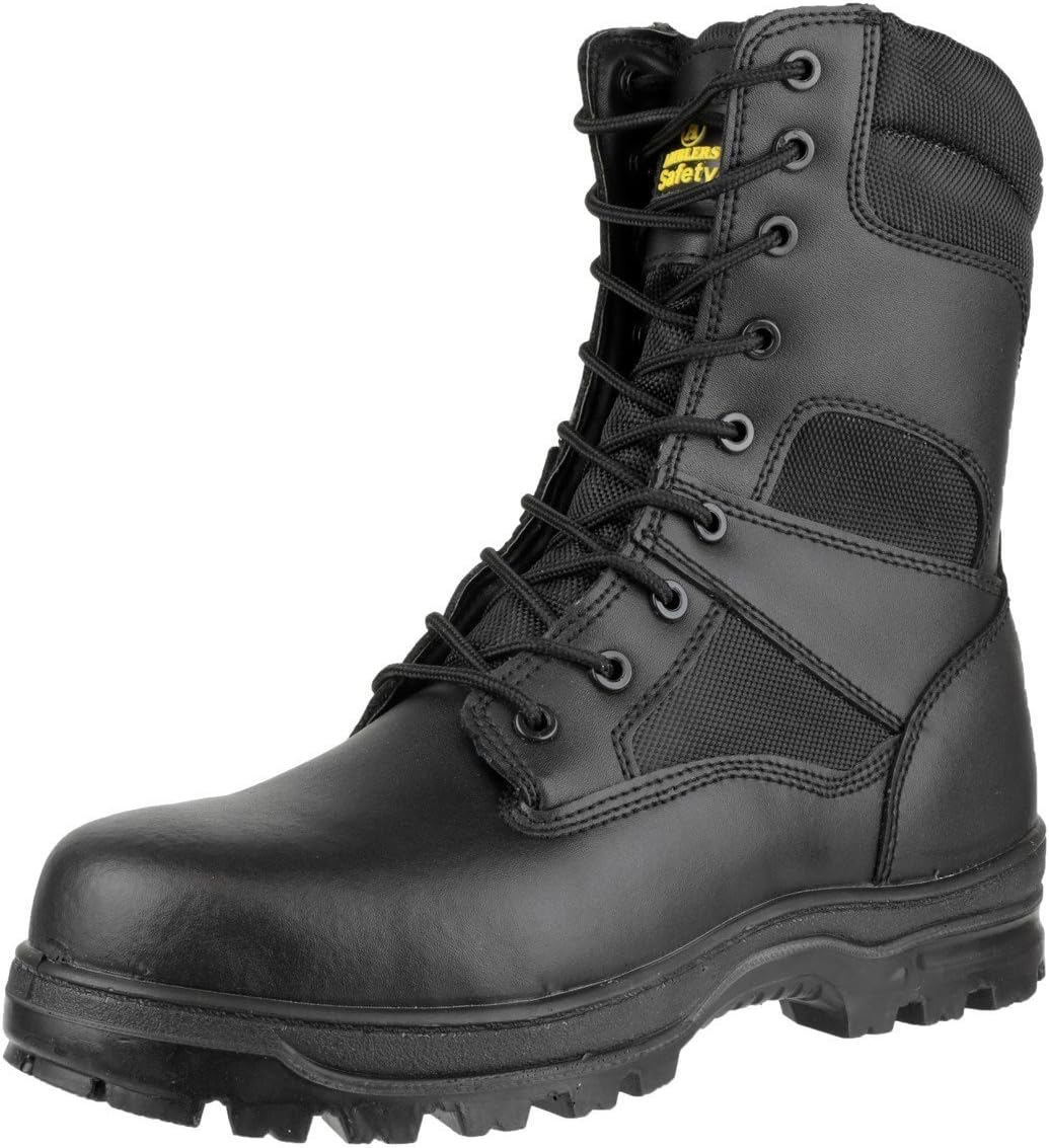 Amblers Safety Mens FS009C Water Resistant Hi-Leg Lace up Safety Boot Black Size UK 8 EU 42