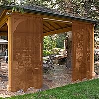 Vista 30 de SpaceDresser Cortinas Transparentes Impermeables para Exteriores/Patio - 2 Paneles con Bolsillo para Barra Cortina Transparente de Voile para Blanco