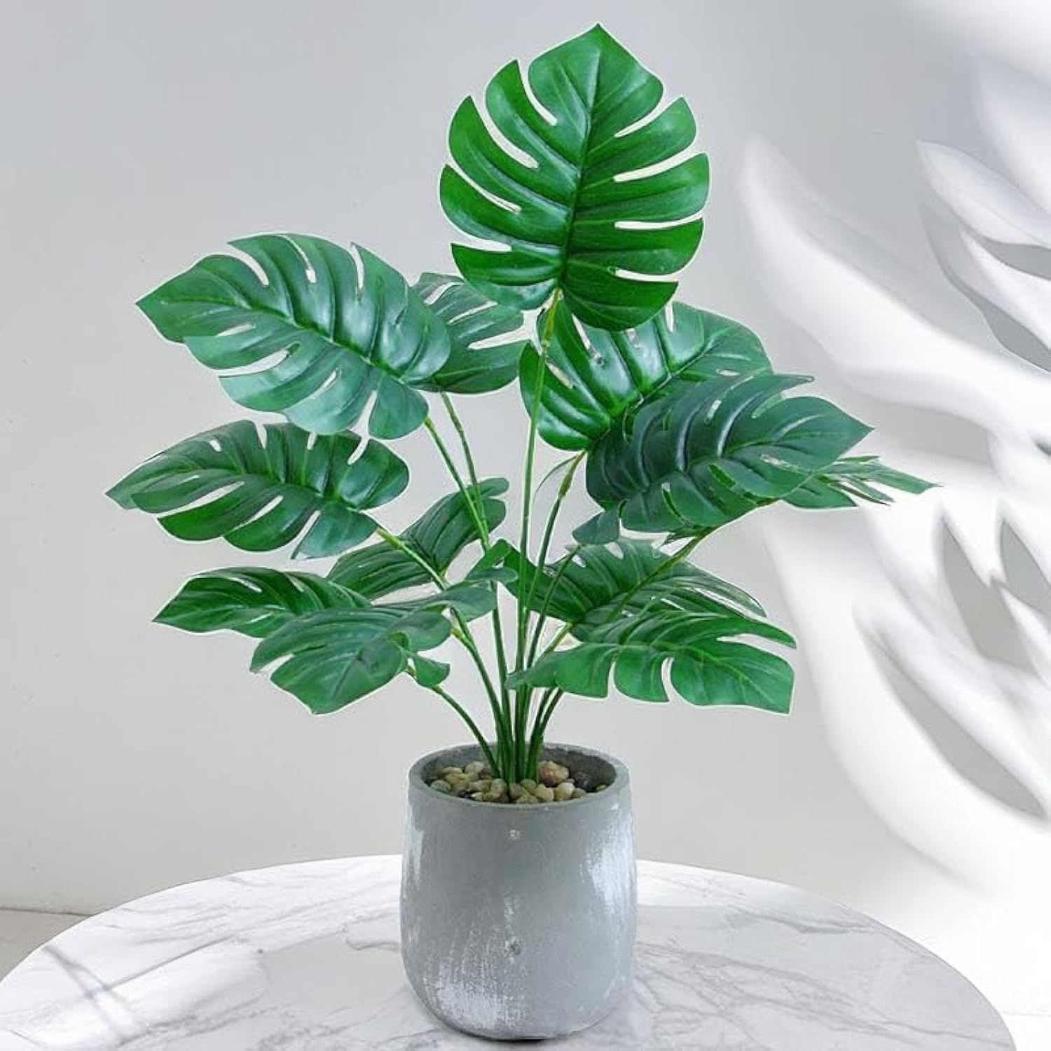 Artificial Plants for Home Decor Indoor Faux Monstera Plant with Pot Fake Plant for Office Modern Decoration Housewarming Gift