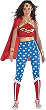 Party City Wonder Woman Costume for Adults - DC Justice League Costume Includes Dress, Headband, Gauntlets, Cape & More - Costumes for Halloween, Birthday Parties & Themed Events
