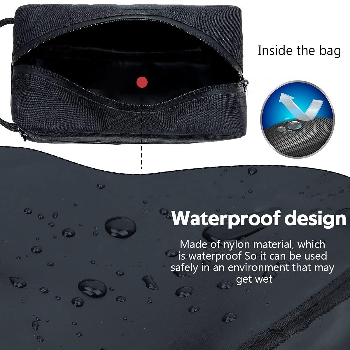 Trousse Maquillage Trousse De Toilette Trousse de Toilette de Voyage étanche, adaptée aux Accessoires de Toilette, Sac de Rangement Pliable Pochette Maquillage Femme(Black)