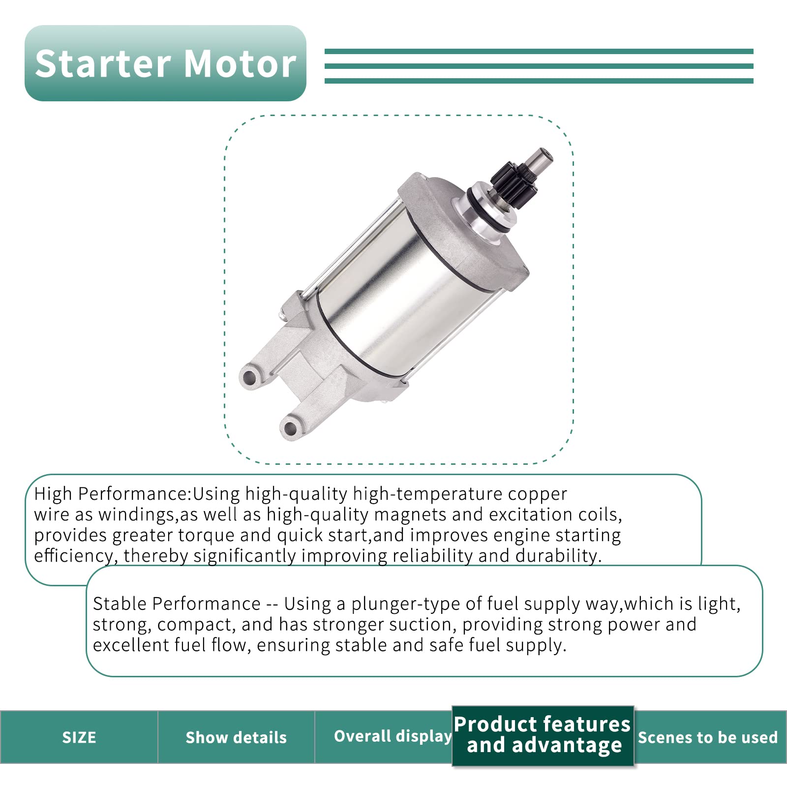 Road Passion Démarreur Électrique E-Starter Compatible Yamaha XT660R / XT660X / XT660Z – Qualité Premium