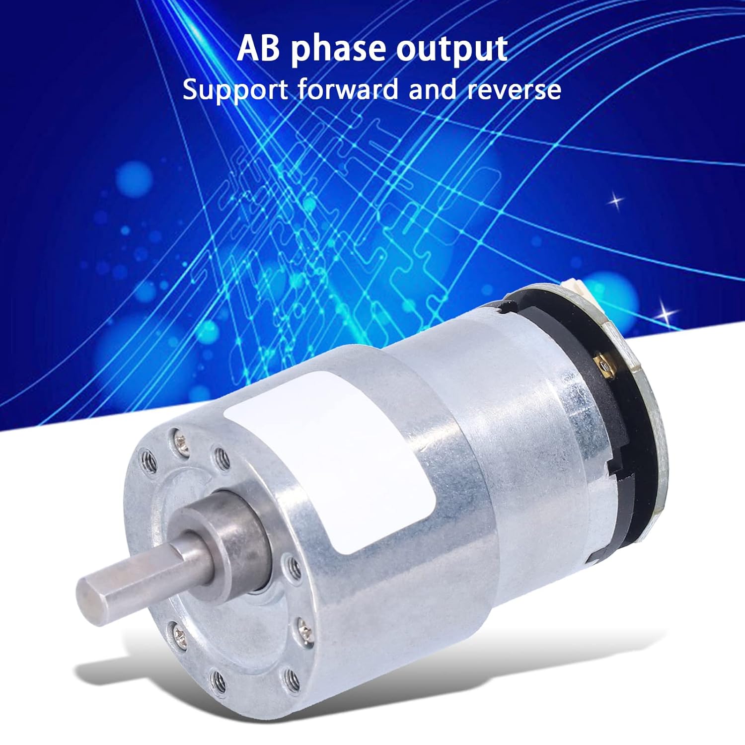 flexman JGB37‑520 Speed Reduction Gear Motor with Encoder, DC 12V Electric Micro DC Geared Motor Supporting Forward Reverse Movement for Household Appliances Medical Equipment (12RPM)