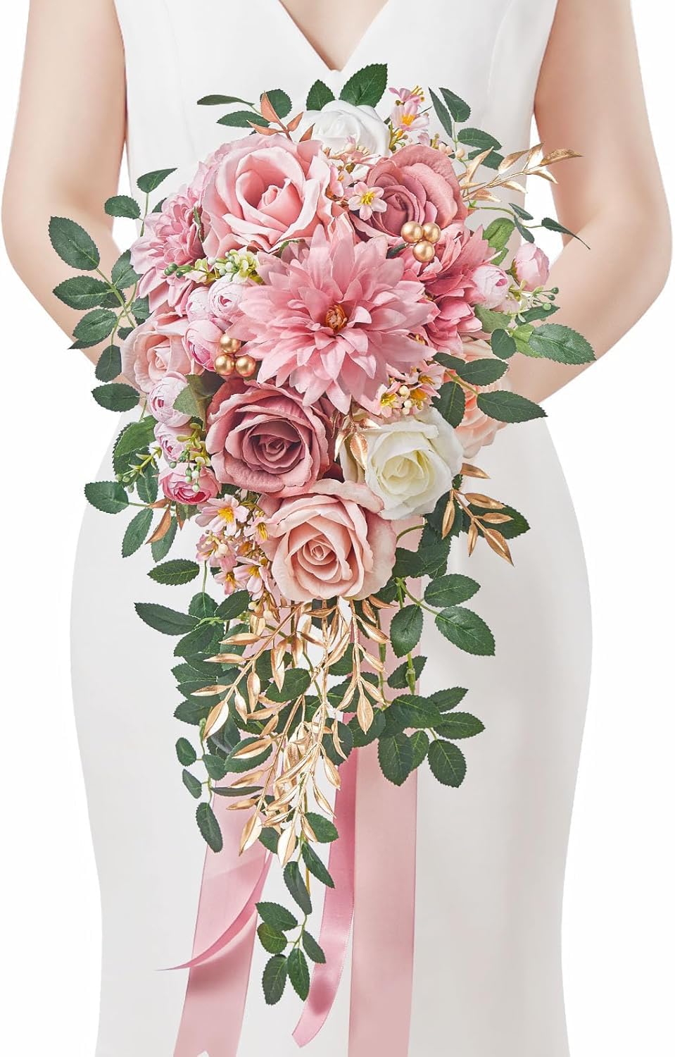 HJRegaFimu Exotic Dried Flower Bouquet Beautiful Bridal Wedding Artificial Flowers Bouquets For Chapel Home Decor Porch Decoration Bedroom Dining Table(forest White)