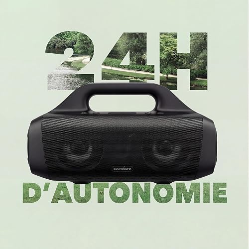 Soundcore Motion Boom Enceinte Bluetooth, Enceinte Bluetooth puissante avec Drivers Titane, IPX7, 24h, App, Poignée, Enceinte Portable pour Le Camping - 2
