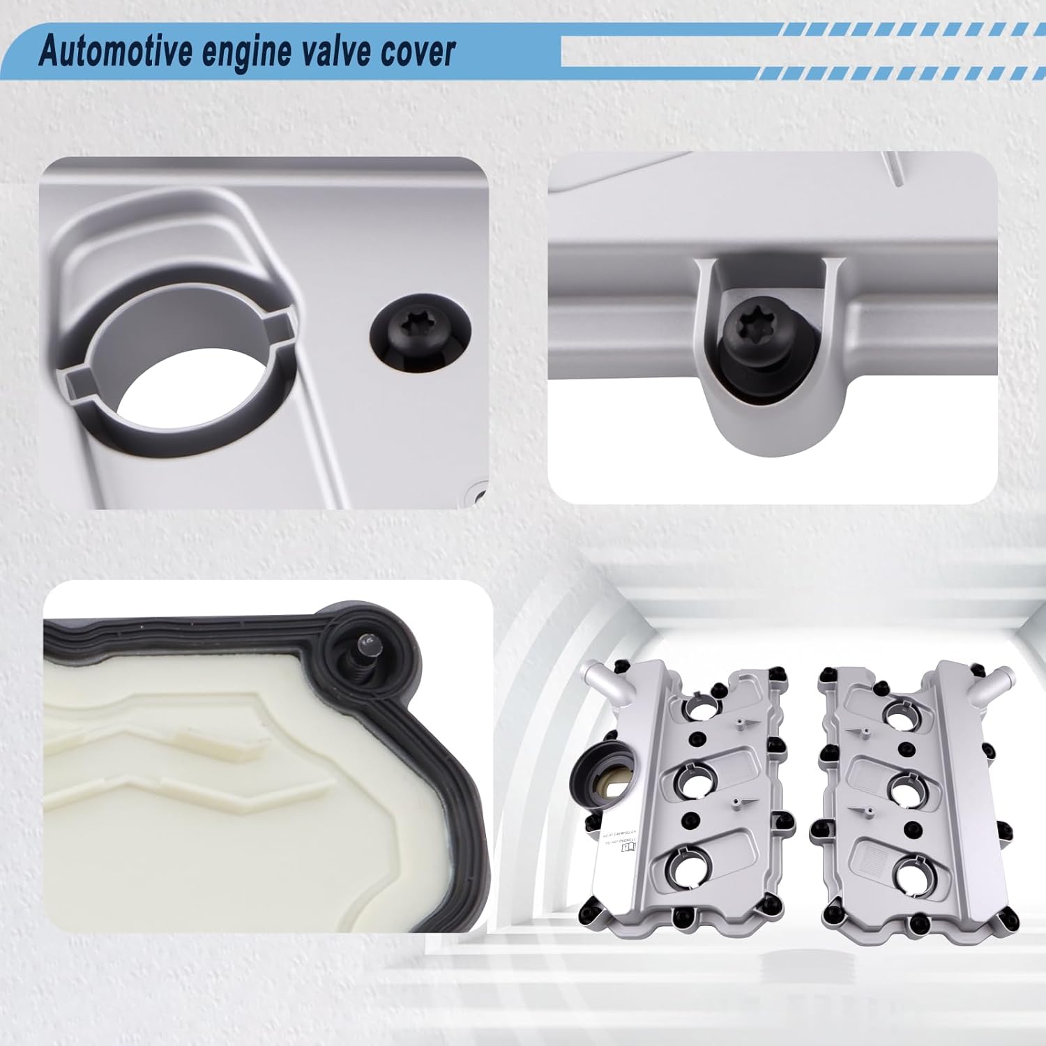 Left&Right Engine Valve Cover, with Gasket, Compatible with 2009-2017 A4 A5 A6 A7 A8 Quattro Q5 Q7 S4 S5 SQ5 3.0L 3.2L, Replace for 06E103471P, 06E103471N, V104951