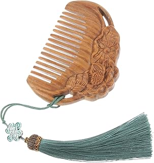 Wooden Scent Comb with Fine Tooth, Scalp Massaging Features - Sandal Wood Design Inspired by Japanese Tradition
